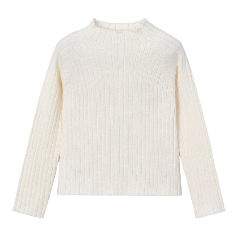 Mock Neck Knit Sweater - Macchiato by Mayoral - FINAL SALE