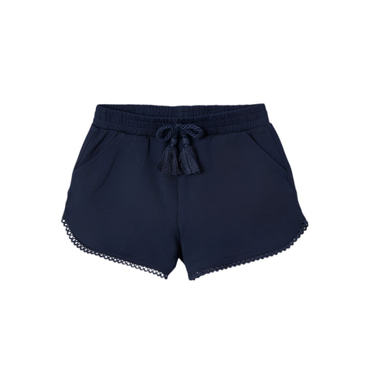 Scallop Edge Cotton Shorts - Navy by Mayoral - FINAL SALE