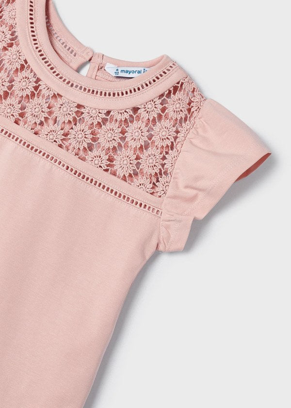 Lace Top Tee - Nude by Mayoral