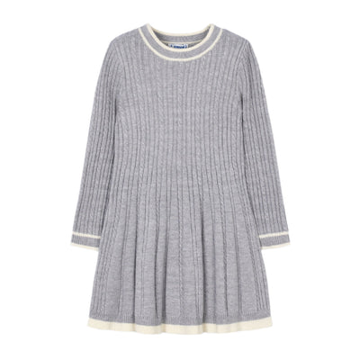 Cable Knit Dress - Silver by Mayoral - FINAL SALE