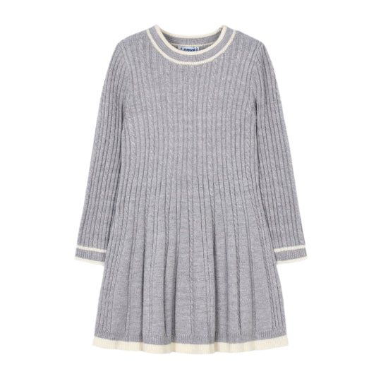 Cable Knit Dress - Silver by Mayoral - FINAL SALE