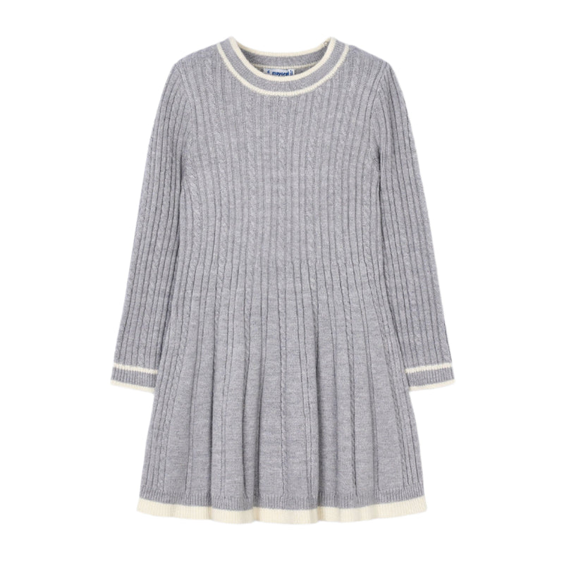Cable Knit Dress - Silver by Mayoral - FINAL SALE