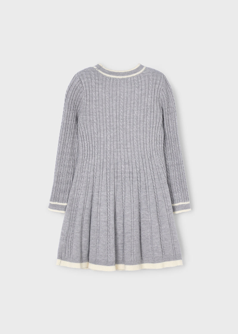 Cable Knit Dress - Silver by Mayoral - FINAL SALE