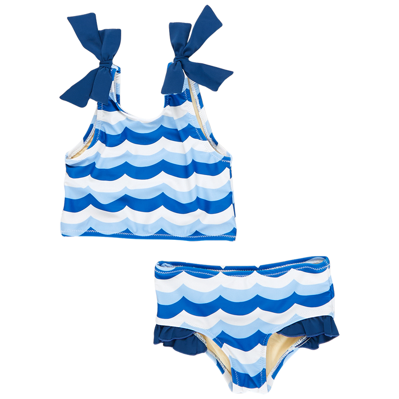 Girls Shelly Tankini - Ocean Waves by Pink Chicken