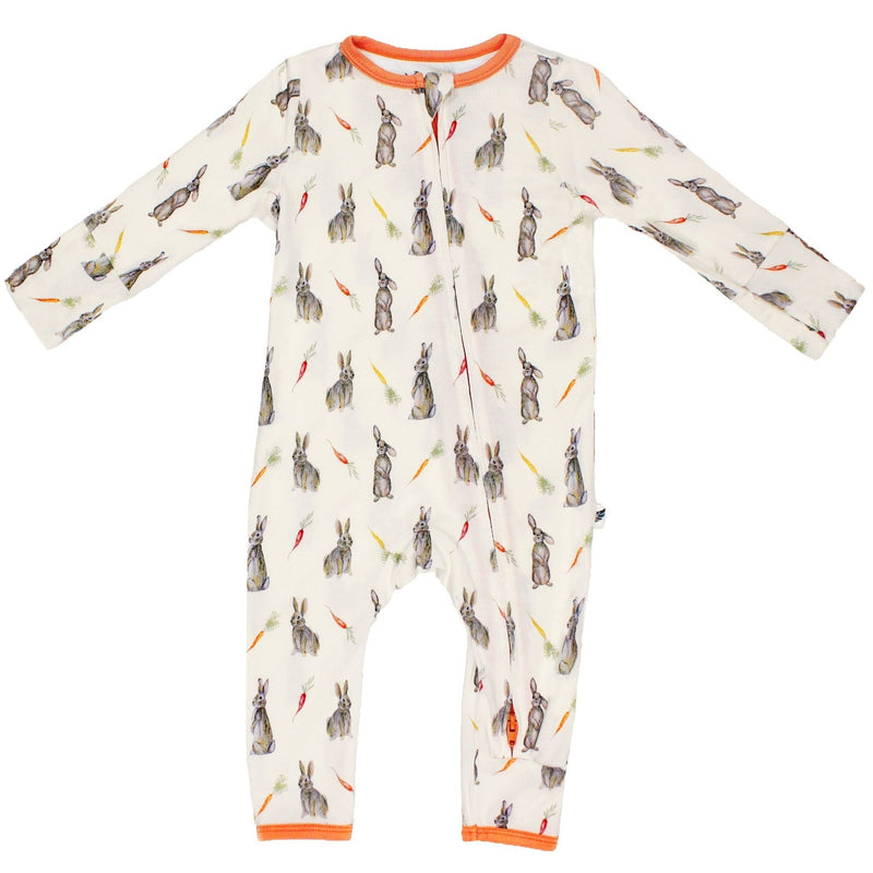Hoppin’ Bunnies & Carrot Patch Coverall  by Free Birdees
