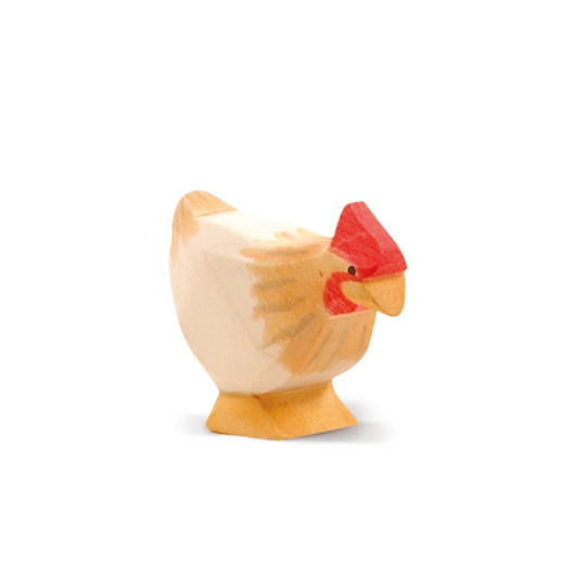 Hen - Ochre Standing by Ostheimer Wooden Toys