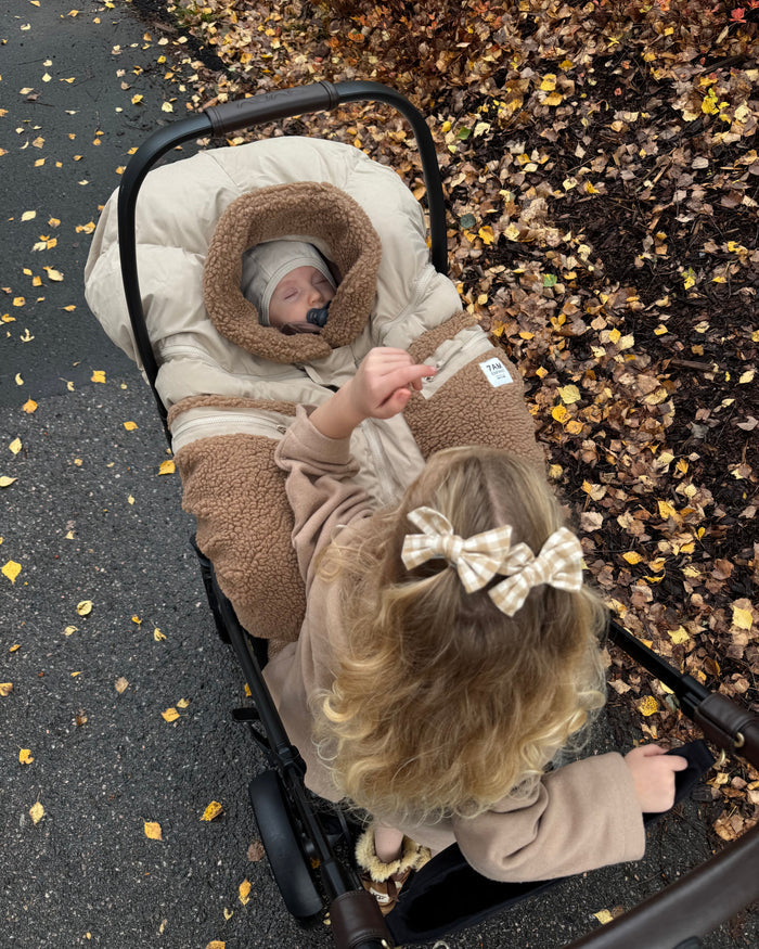 Car Seat Cocoon - Cappuccino Appliqué by 7AM Enfant