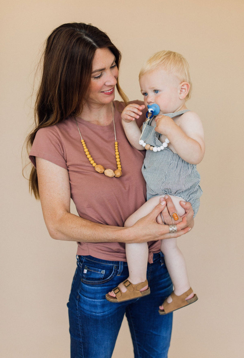 Austin Teething Necklace - Mustard by Chewable Charm