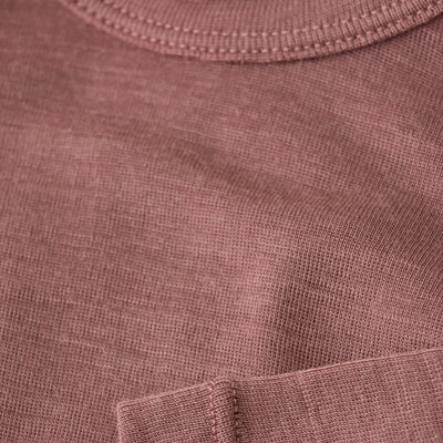 Wool/Silk Long Sleeve Bodysuit - Burlwood by Huttelihut