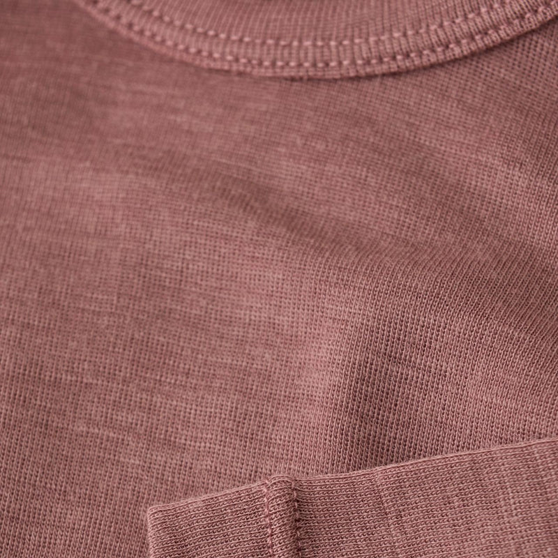 Wool/Silk Long Sleeve Bodysuit - Burlwood by Huttelihut