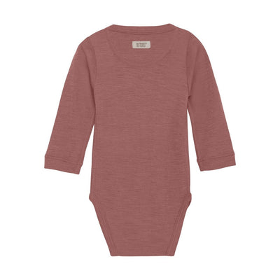 Wool/Silk Long Sleeve Bodysuit - Burlwood by Huttelihut