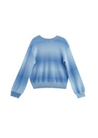 A light blue knit sweater with a vertical gradient pattern fading from a darker blue at the top to a very pale blue at the bottom, shown against a plain white background.