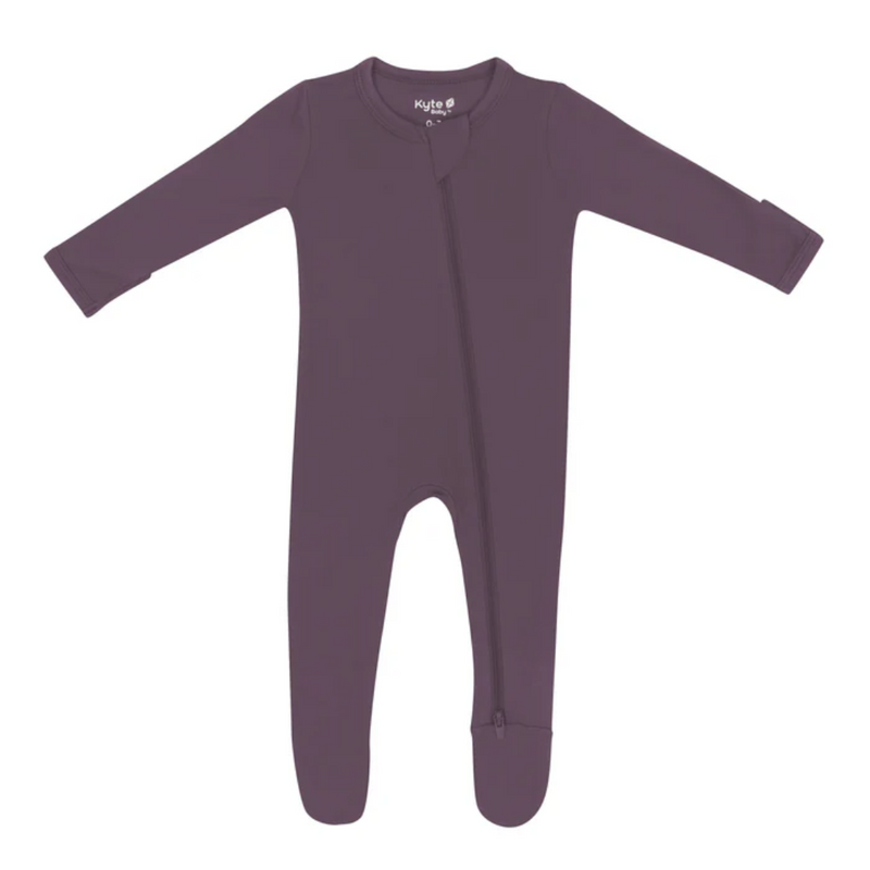 Solid Footie with Zipper - Currant by Kyte Baby