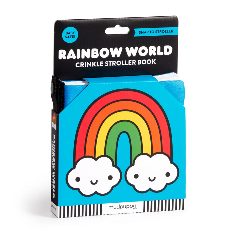 Rainbow World Crinkle Fabric Stroller Book by Mudpuppy