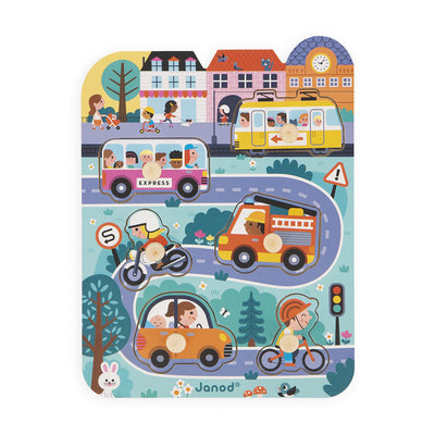 Toddler Wooden Puzzle - In the City by Janod