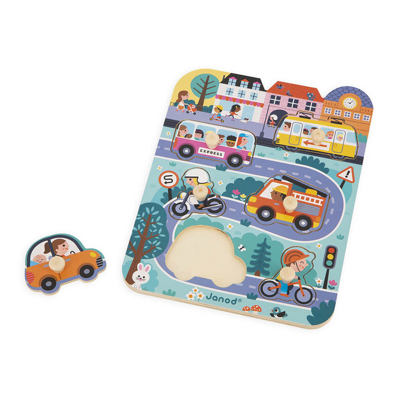 Toddler Wooden Puzzle - In the City by Janod