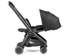 Black stroller on a white background