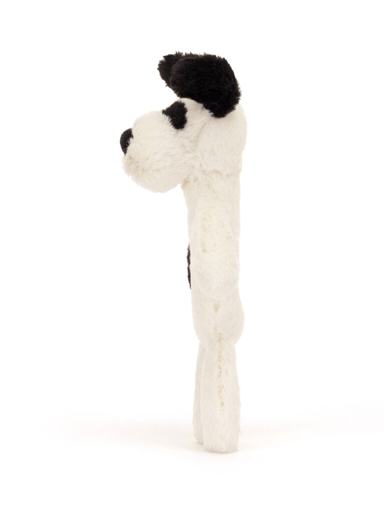 Bashful Black & Cream Puppy Ring Rattle - 8 Inch by Jellycat