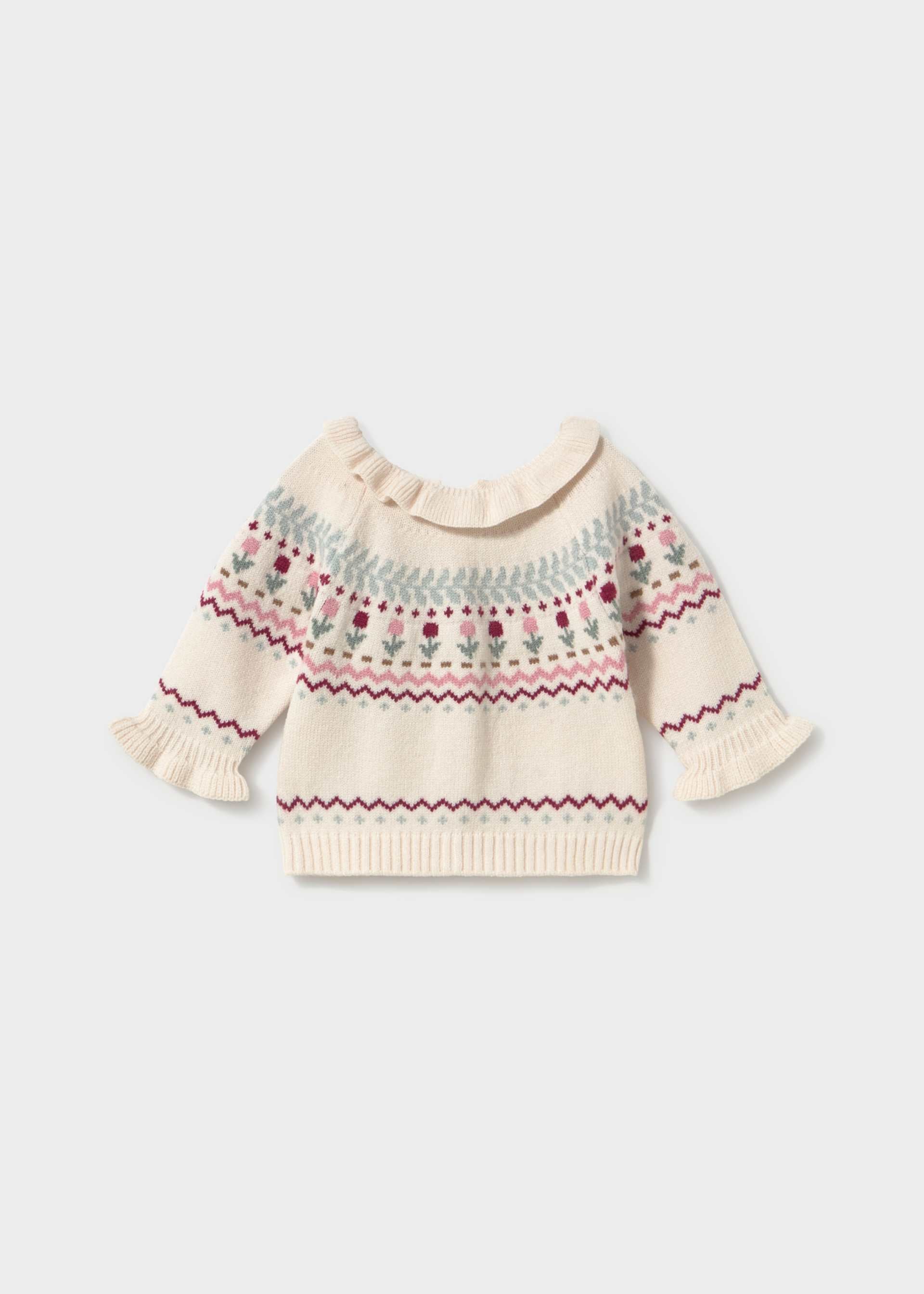 Knitted sweater with a pattern on a white background