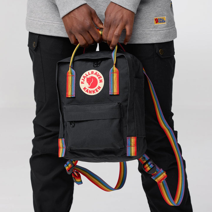 Fjallraven Bag Fjallraven Kanken Rainbow Black Rainbow Strap