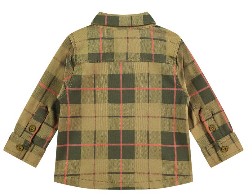 Baby Button Up Shirt - Kiwi Plaid by Babyface