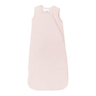 A sleeveless baby sleep sack in a very pale blush pink color, shown flat against a solid white background.