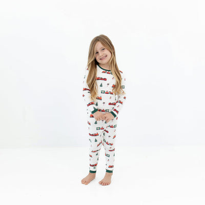 Long Sleeve Toddler Pajama Set - Holiday Train by Kyte Baby