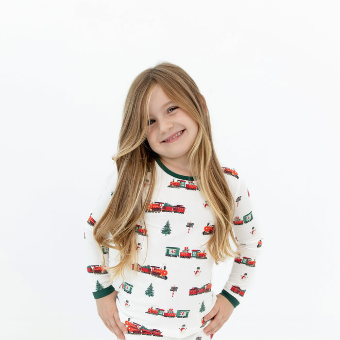 Long Sleeve Toddler Pajama Set - Holiday Train by Kyte Baby