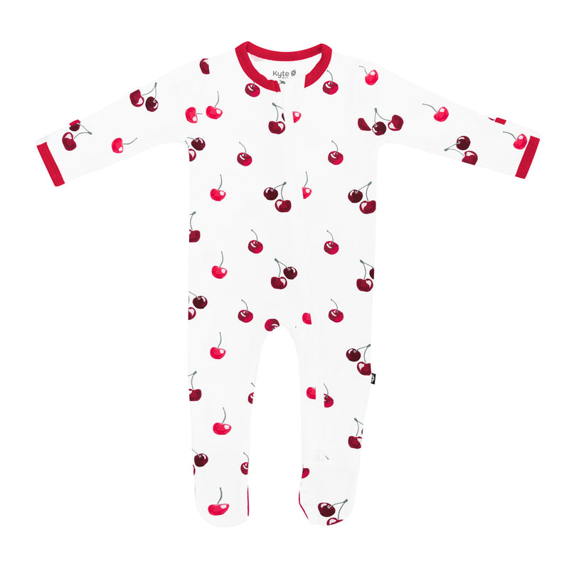 Printed Footie with Zipper - Cherry by Kyte Baby
