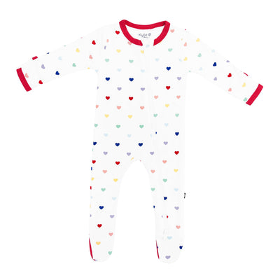 Printed Footie with Zipper - Cloud Rainbow Heart by Kyte Baby