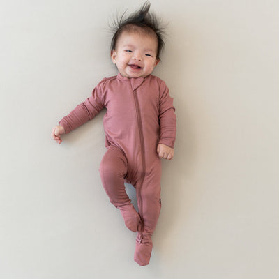 Solid Footie with Zipper - Dusty Rose by Kyte Baby