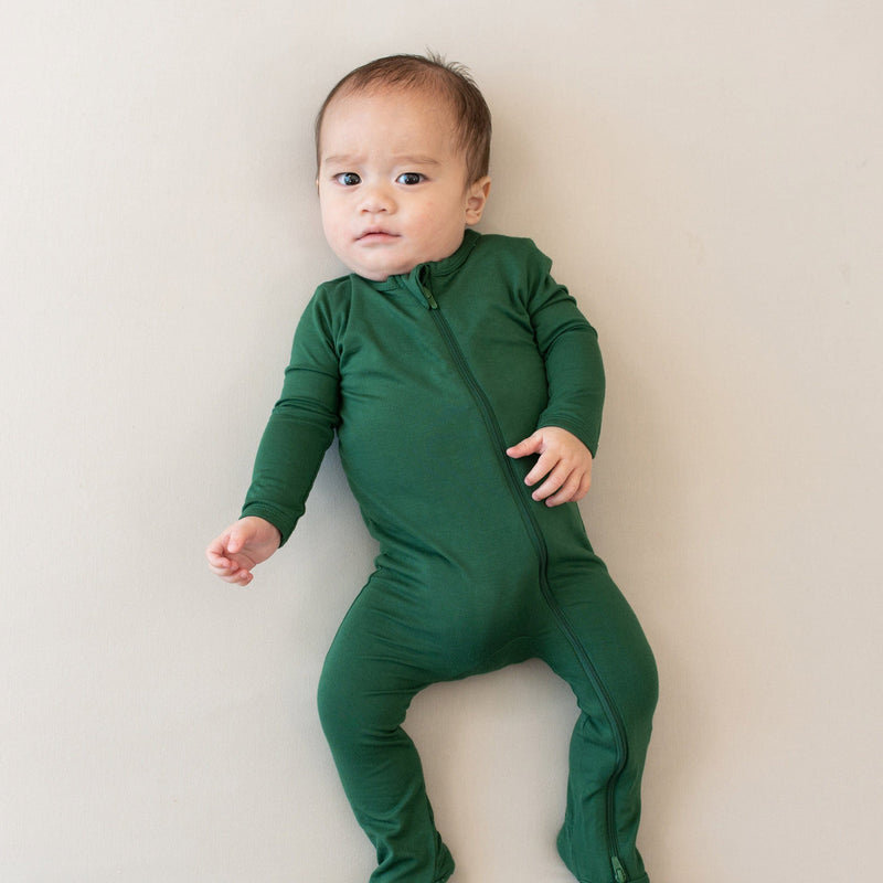 Solid Footie with Zipper - Forest by Kyte Baby