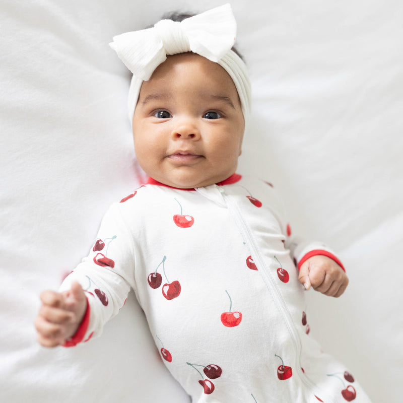 Printed Zippered Romper - Cherry by Kyte Baby