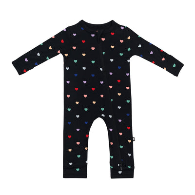 Printed Zippered Romper - Midnight Rainbow Heart by Kyte Baby