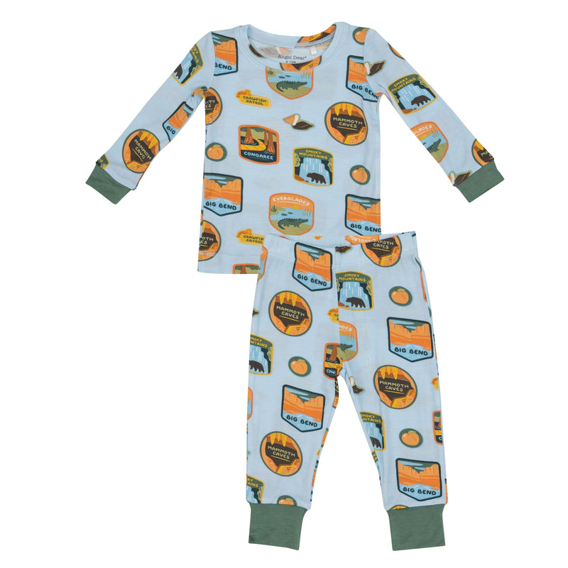 Bamboo Long Sleeve Lounge Wear Set - National Parks Patches Southeast by Angel Dear