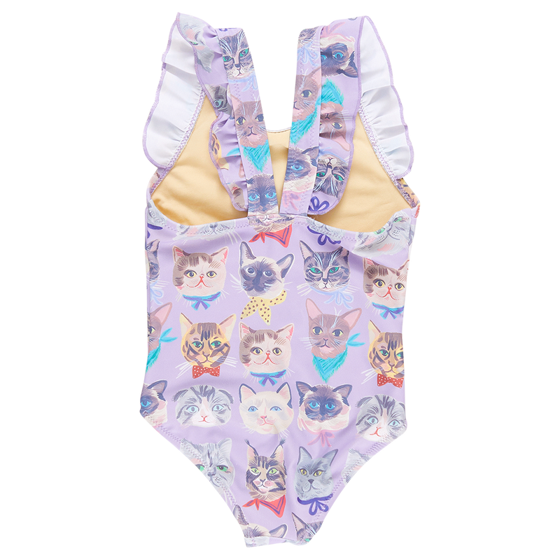 Girls Liv Suit - Lavender Cool Cats by Pink Chicken