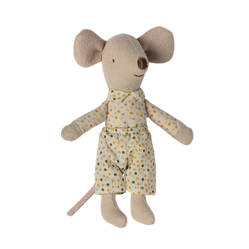 Little Brother Mouse in Matchbox - Polka Dot Pajamas by Maileg