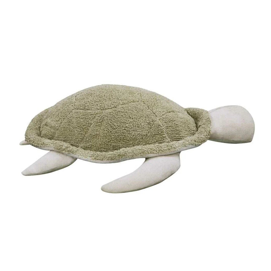 Plush turtle toy with a textured shell on a white background