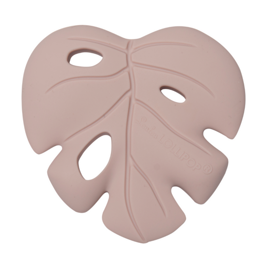 Monstera Silicone Teether - Pink by Loulou Lollipop