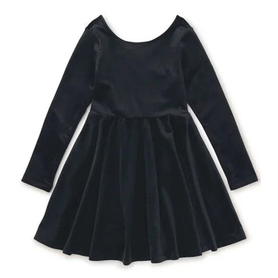 Velour Ballet Dress - Jet Black by Tea Collection - FINAL SALE