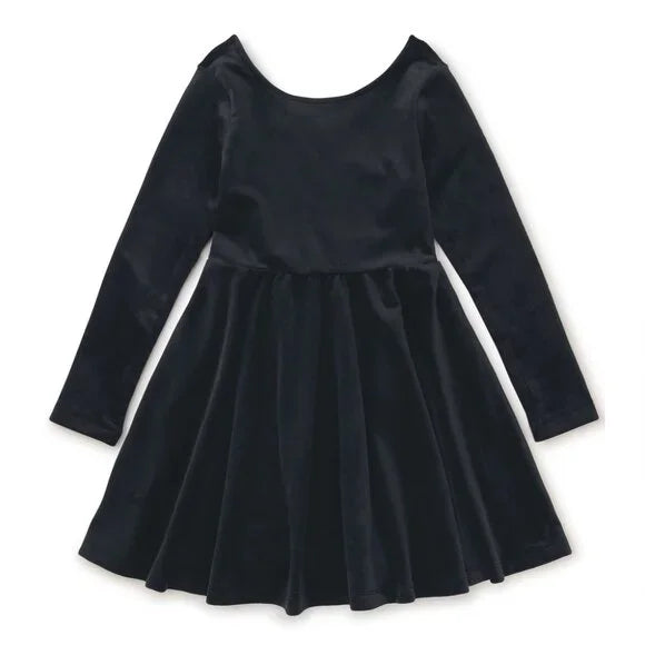 Velour Ballet Dress - Jet Black by Tea Collection - FINAL SALE