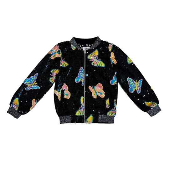 Magic Butterfly Sequin Bomber by Lola + The Boys - FINAL SALE