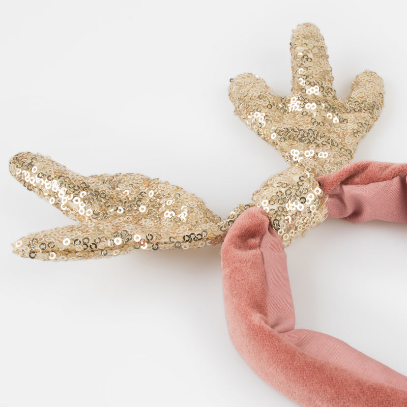 Sequin & Velvet Antler Headband by Meri Meri