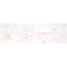 Decorative border with fairies, mushrooms, and flowers on a white background