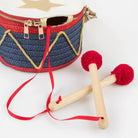  Meri Meri Drum Bag, a drum-shaped children's handbag inspired by traditional Nutcracker costumes.
