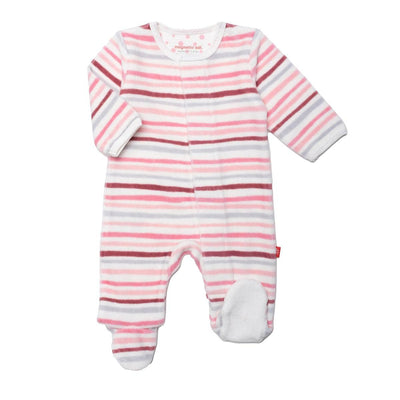 Multi Stripe Velour Magnetic Footie by Magnetic Me - Pink by Magnetic Me