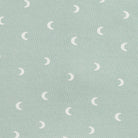 Pattern of white crescent moons on a light blue background