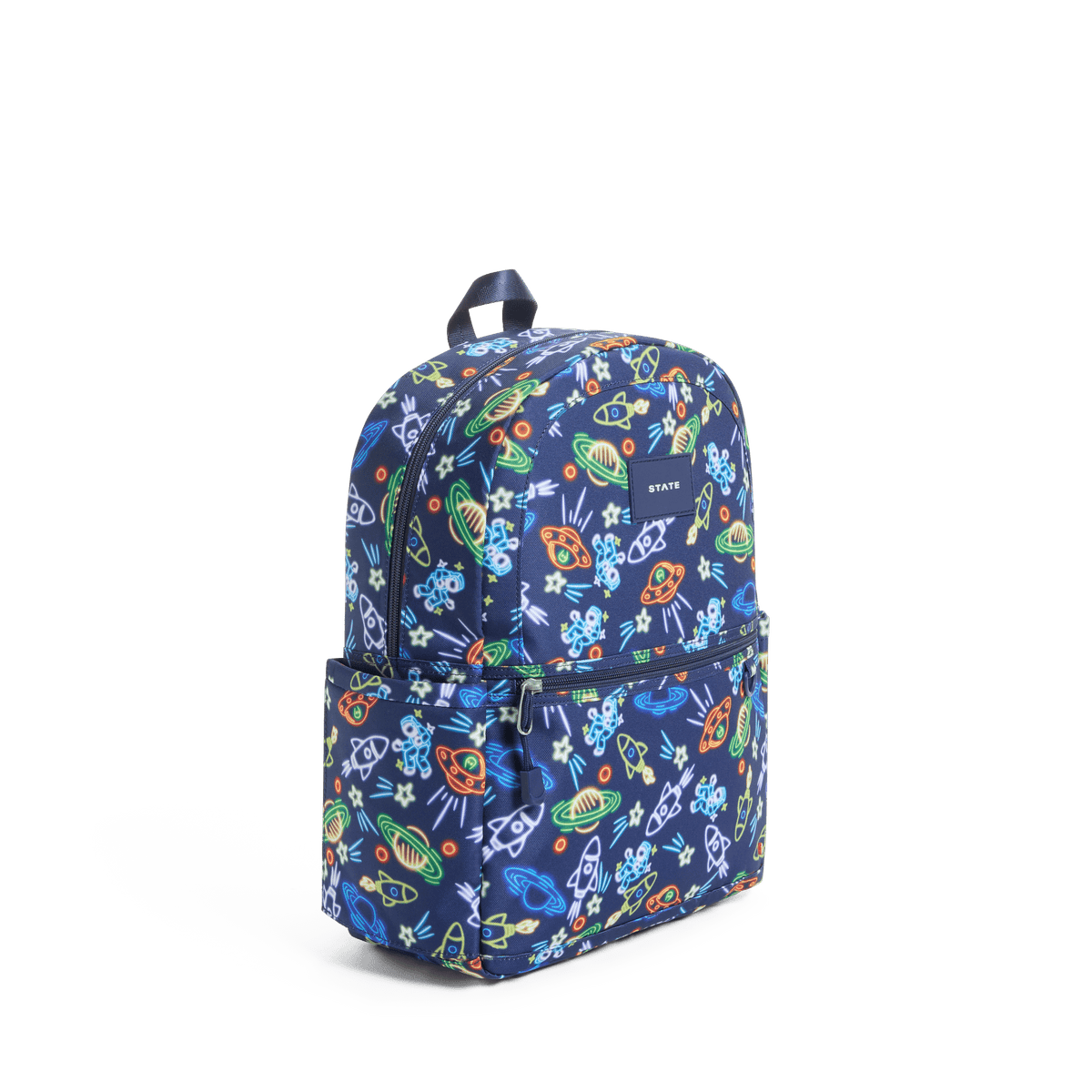 Colorful patterned backpack on a transparent background