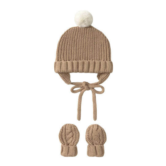 Knit Hat and Mittens Set - Toffee by Mayoral