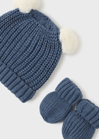 Baby Tricot Hat and Mitten Set - Bright Ocean by Mayoral